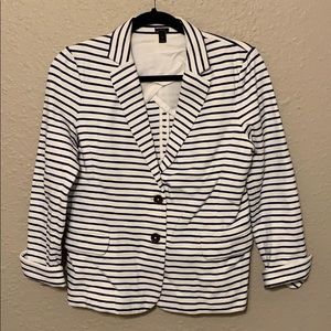 JCrew navy striped knit blazer